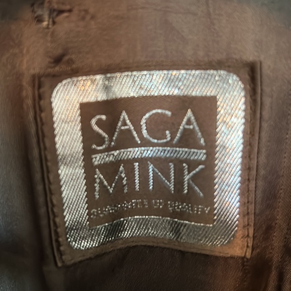 Vintage 90s Evans Collection chocolate brown Saga mink coat Robinsons size L - Picture 12 of 13